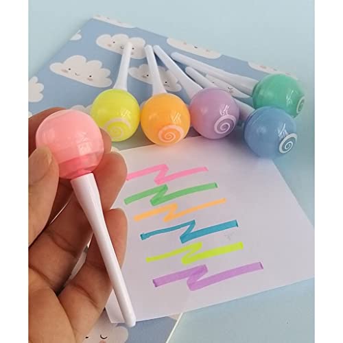 Kit 6 Marca Textos Divertidos Pirulito Fluorescentes Fofos