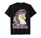 Merica Eagle Mullet 4th of July Men Women American Flag USA T-Shirt