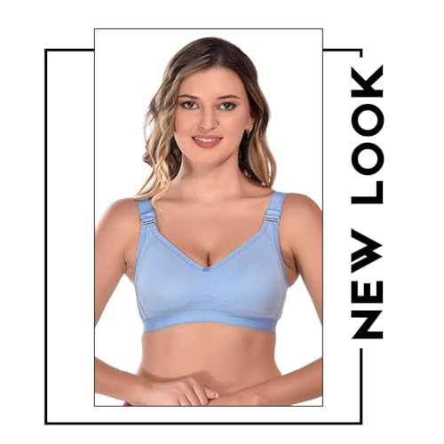 Image of Viral Girl Women's Wire-Free Cotton Hosiery Bra | Non-Padded, Full Coverage, Adjustable Straps | Soft Comfortable Innerwear with Hook & Eye Closure for Everyday Use