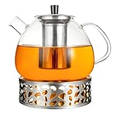 Perfektes Design der Teekanne: Ist abnehmbar, um die Reinigung zu erleichtern. 1500ml Inhalt, Genug für 6-7 Tassen Wasser.