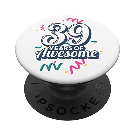 39 cumpleaños 39 años de impresionante cumpleaños de 39 años PopSockets PopGrip Intercambiable