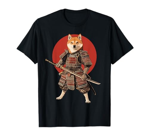 Japanese Art Shiba Inu Samurai Cool Graphic T-Shirt