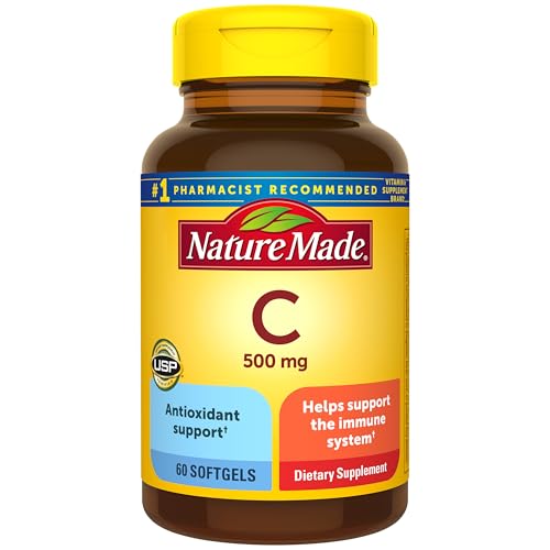 Nature Made Vitamin C 500 mg for Daily Immune Support 60 Softgels