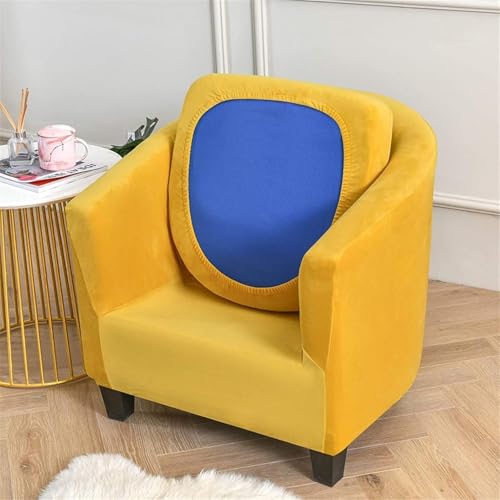 Funda de terciopelo para sillón lavable elástica pack de 2 color amarillo 6