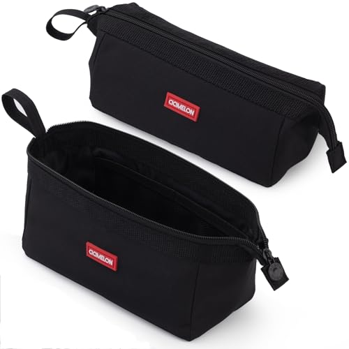 CICIMELON Estojo de lápis de grande capacidade bolsa de lápis para escola adolescente menina menino homens mulheres, Preto, Portátil, único, simples
