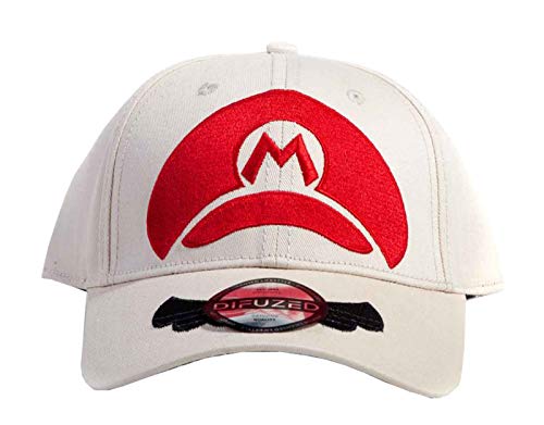Super Mario Baseball Cap Minimal Logo Official Nintendo Cream Snapback One Size