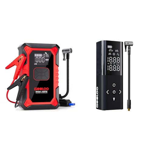 GOOLOO A3 Jump Starter with Air Compressor & AP150 Tire Inflator Portable Air Compressor - Detailed View
