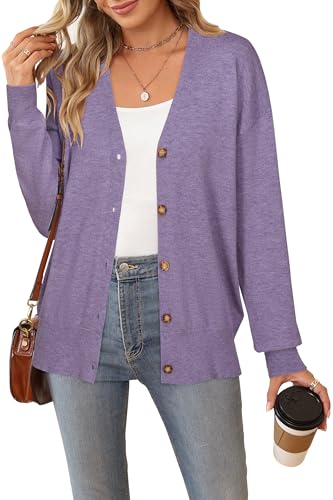 Image of Arach&Cloz Women's Wool Blend Oversized Lightweight Spring Business Casual Cardigan Sweaters