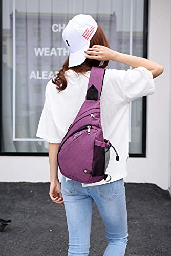 Mens-Shoulder-BagPopoti-Daypack-Leather-Backpack-Handbag-Sports-Bags-Crossbody-Bag-Large-Sling-Chest-Bag-Messenger-Bags-with-USB-Port-for-Outdoor-Hiking-Travel-Purple-A38x12x21cm