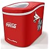 Salco Coca Cola Ice Cube Maker – Ice Maker with 2 Ice Cube Sizes – 12 kg Ice Cubes per Day – Retro Design Red – Portable Ice Cube Machine for Cocktails, Drinks & Parties
