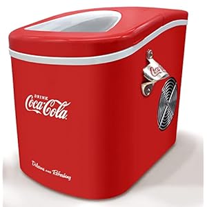 SALCO Coca-Cola Eiswürfelmaschine SEB-14CC Eiswürfelbereiter 8 Eiswürfel in 10 Minuten, 12kg/24h, LED Display Ice Maker 100 Watt