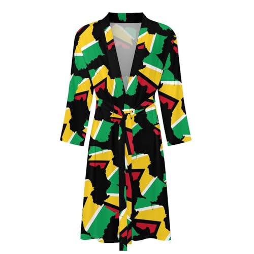 Bata de baño para hombre de Guyana ropa de dormir cómoda y camisón largo transpirable 5