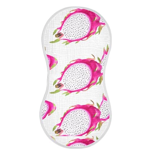 xigua Dragon Fruit Baby Burp Cloths for Newborn Boys and Girls 2 Pack, Soft & Absorbent Cotton Baby Burp Cloth, Baby Washcloths, Newborn Towel, Burp Rags