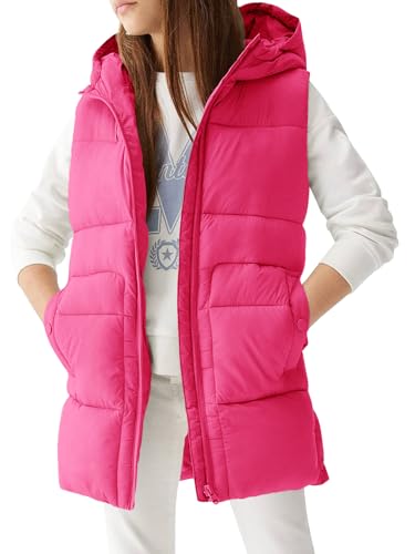 Meikulo Girls Lightweight Puffer Vest Casual Stand Collar Sleeveless Jacket Kids Hooded Quilted Gilet With Pockets