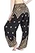 Lannaclothesdesign Women's Elephant Hippie Boho Yoga Harem Pants PJ (XXL, Black Peacock Flower)