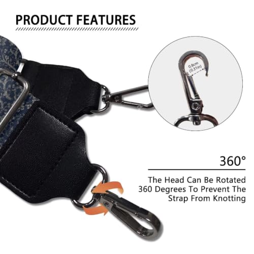 Image of Adjustable Purse Strap for Women, Crossbody Wide Handbag Strap Replacement, Sturdy Bag Strap with Silver Hardware