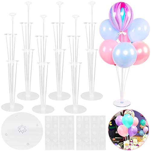 ENCOUN Ballonständer, 7 Stück Luftballon Ständer, Ballon Stand Kit, Wiederverwendbarer Luftballons Halter, Ballon Stick Halter, Ballonhalter für Luftballons für Party Dekoration, Geburtstag, Hochzeit Cover