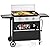 GREEN PARTY 27 inch BBQ Propane Gas Griddle, Freestanding/Tabletop Flat Top Griddle w/Ceramic Coated Cast Iron Pan, 3 Burner Lift-Off Griddle Station for Outdoor Cooking Camping Tailgating Barbecue