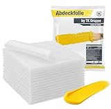 6x Abdeckfolie - 4 x 5 m Malerplane - 160 qm Plane - extra stark & transparent Baufolie & Malerfolie & Malervlies Tapete - Maler Abdeckplane für Renovierung & Umzug - Made in Europe (Mengenauswahl)