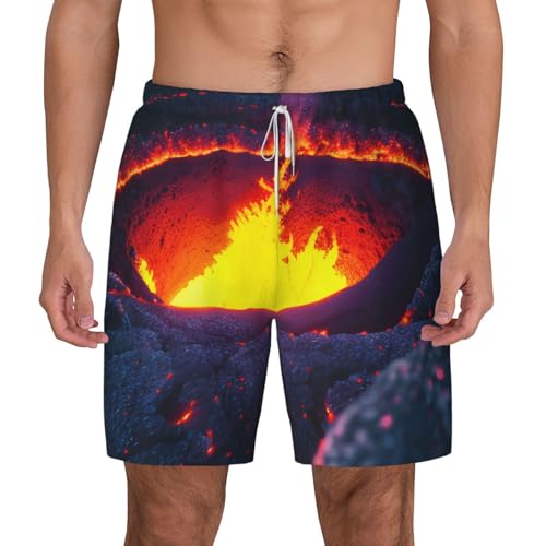 Short de bain pour homme Kilauea à imprimé volcan en tissu léger