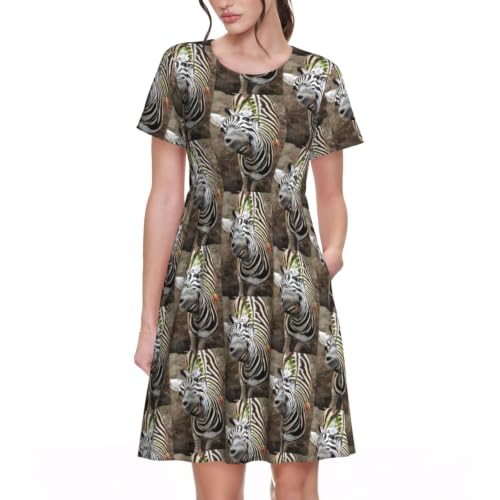 Robe tunique zèbre confortable idéale pour le cocooning et sorties estivales