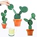 Coasters DIY Cactus Coaster Set of 6 Pieces with Flowerpot Holder for Drinks Novelty Gift for Home Office Bar Decor and Improvement, Sirensky Brand