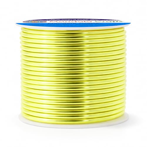 Image of Mandala Crafts 12 Gauge Yellow Green Anodized Aluminum Craft Wire, 60 FT | Colored, Flexible, Bendable, for Bonsai, Armature, Sculpting, Wire Wrapping, Jewelry Making, Weather & Tarnish Resistant