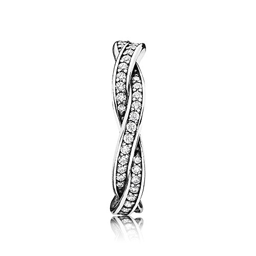 Miniatura 3 de PANDORA Timeless Anillo trenzado con engaste pavé de plata pavé con circonitas cúbicas