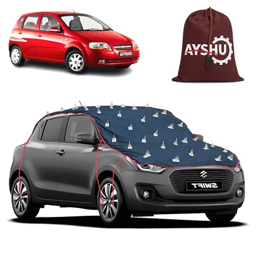 Image of AYSHU Water-Resistant Spike Car Cover for Chevrolet Aveo UVA - Protects from Dogs, Monkeys, Dust, Sunlight & UV - Full Roof Universal Fit