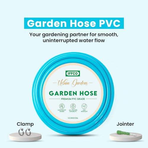 Image of IFFCO Urban Gardens - Hose Pipe 10 Meters - 0.5 Inch PVC Garden Hose Pipe - Flexible, Kink-Resistant Pipe for Gardening & Outdoor Use - Lightweight, Durable & Flexible, Water Pipe for Garden