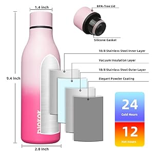 BJPKPK Insulated Water Bottles, 18oz Stainless Steel Metal Water Bottle with Strap, BPA Free Leak Proof Thermos, Mugs, Flasks, Reusable Water Bottle for Sports & Travel, Cherry BJPKPK Insulated Water Bottles, 18oz Stainless Steel Metal Water Bottle with Strap, BPA Free Leak Proof Thermos, Mugs, Flasks, Reusable Water Bottle for Sports & Travel, Cherry