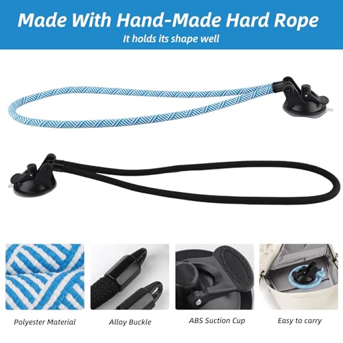Nexlynk 2er Set Hut Halterung Auto mit Saugnapf, Hut Halter für Armaturenbrett & Windschutzscheibe, Ohne Bohren & Werkzeug, Universeller Auto Hut Halter für Cowboyhut, Kappen & Hüte (Schwarz & Blau)