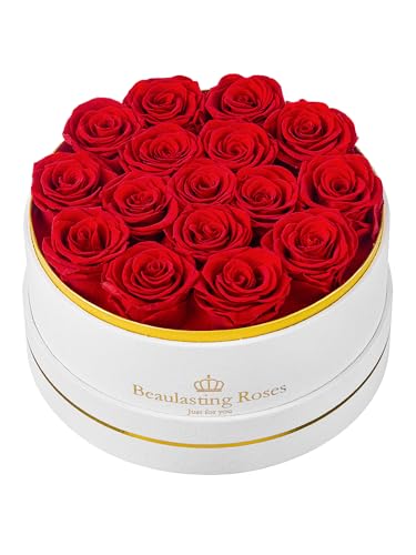16 Preserved Roses Forever Flowers Real Roses in a Box Mother's Day Birthday Flowers for Her Mom Women Wife Valentine's Day, Red Roses