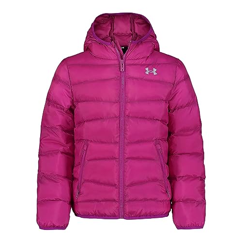Image of Under Armour Girl's Prime Hooded Puffer Jacket, Lightweight & Water Repellent