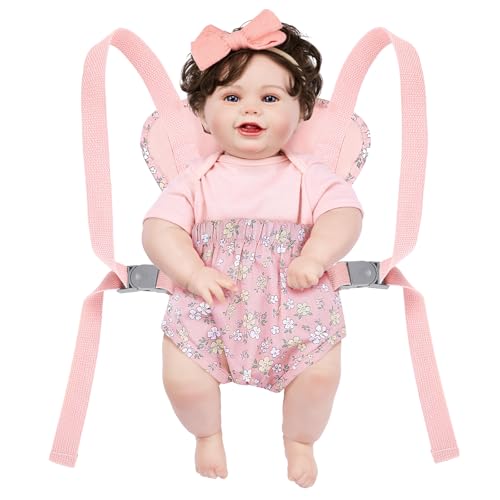 GAGAKU Portamuñecas para niños pequeños, Juguetes para bebés, muñecas, portabebés, portamuñecas a Partir de 3 años, Asiento de Transporte, Accesorios para muñecas, Color Rosa - Flor de Pera - imagen 6