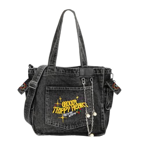 Image of PALAY Crossbody Bag for Woman Denim Cloth Tote Bags Casual Canvas Women Handbags Large Capacity Shoulder Bag for Daily, School