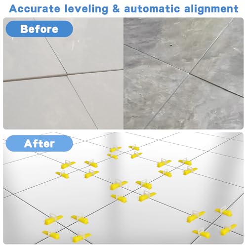 DGSL Tile Leveling System with Rubber Mallet and Tile Plier - 1000-Piece Tile Spacers 1/8 Inch Tile Clips and 200-Piece Reusable Wedges Tile Leveling Tools for Tiles and Stone Installation - Image 5
