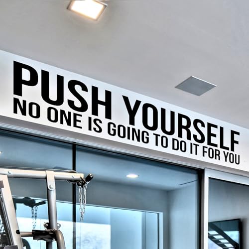 My Vinyl Story - Push Yourself - Motivational Wall Art Gym Wall Decor Decal Quote Sticker Home...
