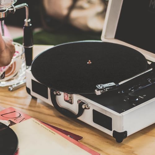 VICASKY Vinyl Platten Slipmat 7.3 Zoll Rutschfeste Drehtischmatte Für Phonographen Schützt Vor Vibrationen Und Kratzern Für Dj- & Vj-Equipment