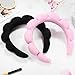 Ztomine Spa Headbands for Washing Face or Facial, Set of 2 Skincare Headbands, Terry Cloth Headband Wash Combo Pack - Puffy Makeup Washing, Mask, Skin Treatment (Black & Pink)