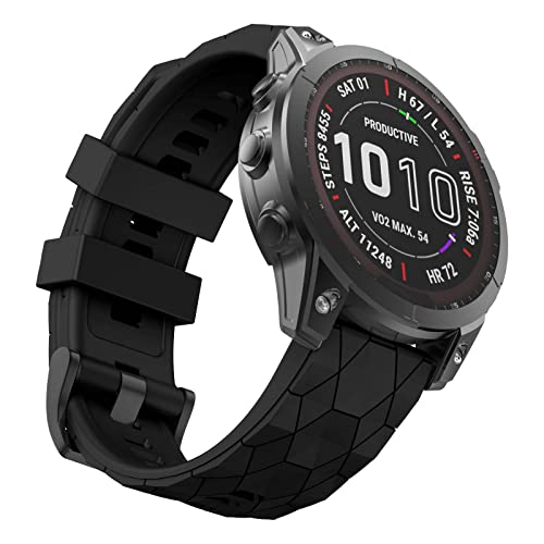 MYSNBKN Fenix 7X Strap 26mm Silicone bands for Garmin Fenix 8 51mm/Fenix 7X/Fenix 6X/Fenix 6X Pro/Fenix 5X/Fenix 5X Plus/Fenix 3/Fenix 3 HR(Quick Fit)