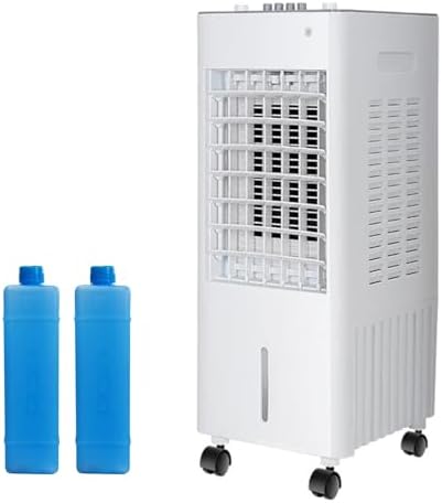 3-in-1 Evaporative Air Cooler, Indoor Swamp Cooler & Air Conditioner with 8L Water Tank, 3 Speeds, 36dB Quiet, 90° Oscillation, 2 Ice Packs - Perfect for Bedroom & Home (Black)