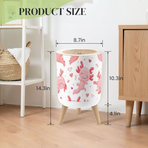 Caneca de basura pequeña con tapa y patas 7L miniatura 3