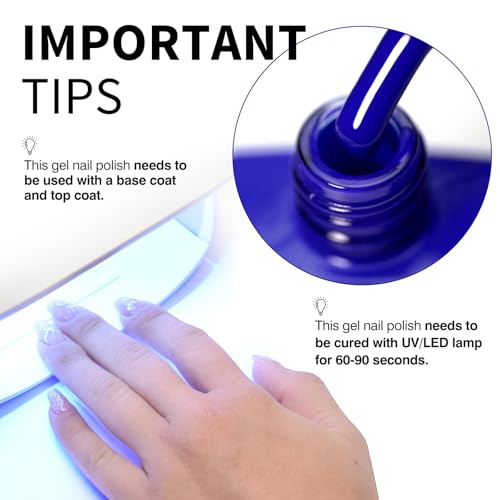 Image of CANNI 9ml Royal Blue Gel Nail Polish, High Gloss UV LED Soak Off Gel