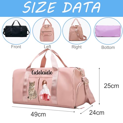 Personalized Duffle Bags with Name Photo Custom Sports Gym Bag Travel with Wet Dry Pockets Shoe Compartment Customizable Duffle Bag for Dance Football Ballet Team Cheer-Cheerleading4
