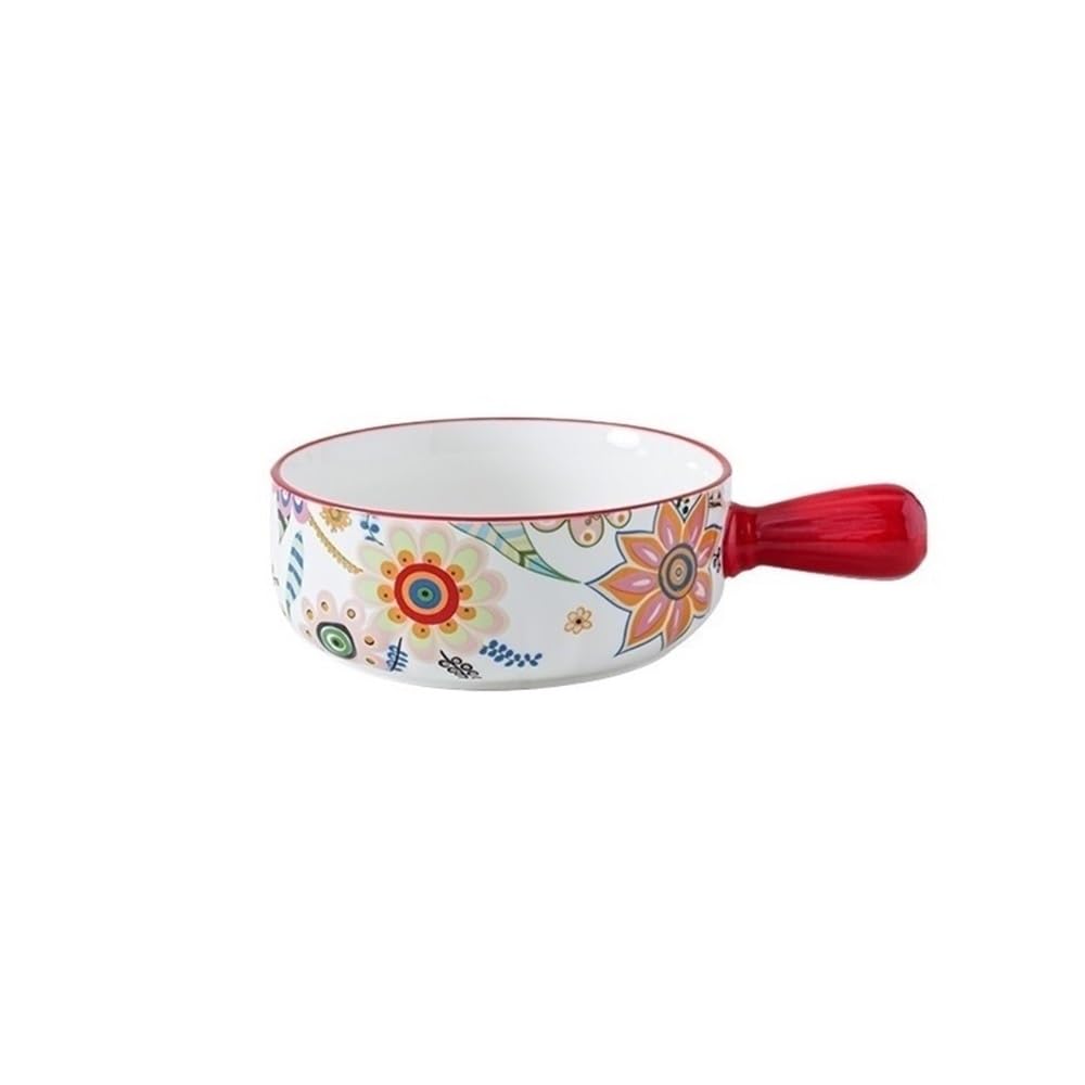 Naczynia do pieczenia 660 ml Nordic Countryside Kreatywna ceramiczna miska z jednym uchwytem do pieczenia ryżu w piekarniku