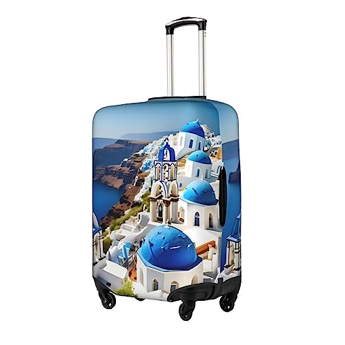 Greek Island Sea View Print Luggage Cover For Suitcases, Travel Case Protector, Simple & Convenient Installation2