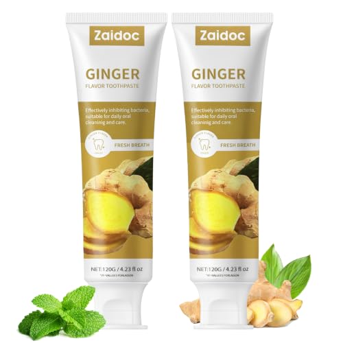 Image of 2-Pack Ginger Flavor Toothpaste, Natural Surface Stain Care, Stains & Refreshes Breath, Enamel Formula with Fluoride-Free Cleansing, 4.23 oz*2