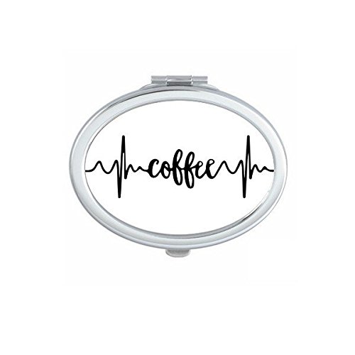 Miroir de poche drôle illustration café ECG, le petit accessoire mignon qui égaye votre journée