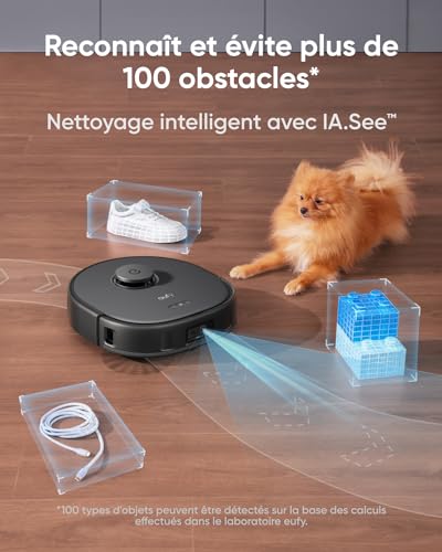 Eufy X10 Pro Omni Aspirateur Robot avec Station 8 000 Pa Lavage et Séchage Automatique des Patins de Nettoyage Système d'autovidage Autoremplissage Contournement des Obstacles - vue 7